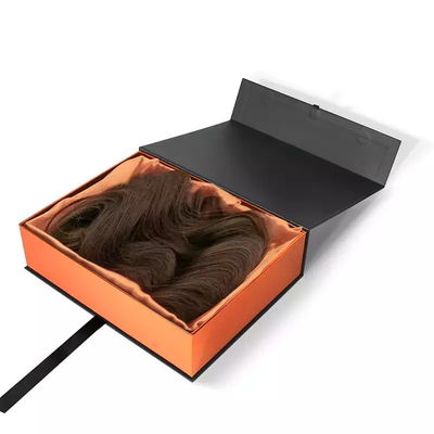 Custom Logo Wig Packaging Box Black Magnetic