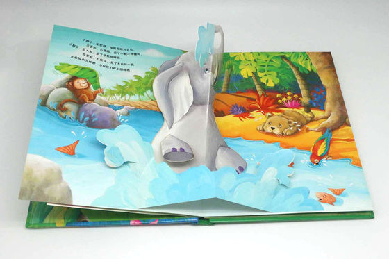 Hardcover Coated Paper Children Jungle Exploration Pop Up Book Printing