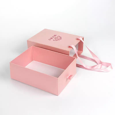 Custom Luxury Jewelry Drawer Style Ribbon Cardboard Sliding Gift Box