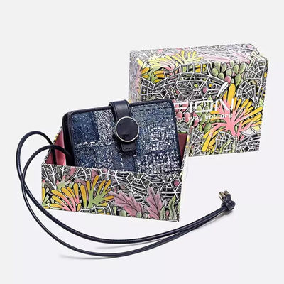 Colorful Gift Box Customized Double Side Printing With Ribbon And Insert