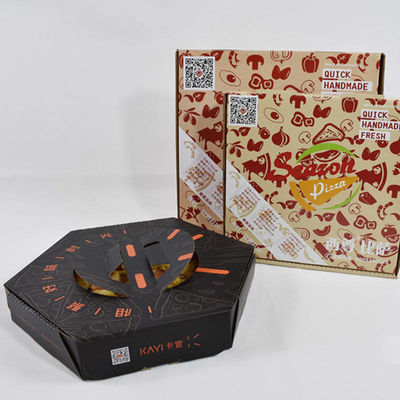 Custom Octagonal Pizza Box With Handle Paper Disposable