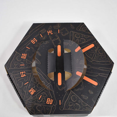 Custom Octagonal Pizza Box With Handle Paper Disposable