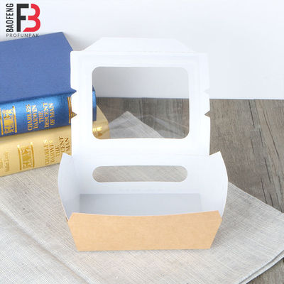 Recyclable Kraft Paper Salad Takeaway Boxes With Transparent Window