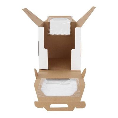 Corrugated Wedding Tall Custom Cake Box Packaging With Two Window