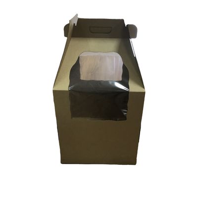 Corrugated Wedding Tall Custom Cake Box Packaging With Two Window