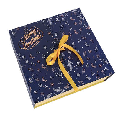 Custom Yellow Riband Double Door Gift Box Make Up Luxury