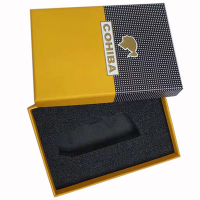 Gold Foiled Logo Kraft Paper Drawer Box with Black Ribbon