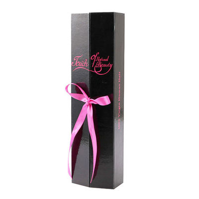 OEM Custom Hair Bundle Packaging UV Coating With Ribbon