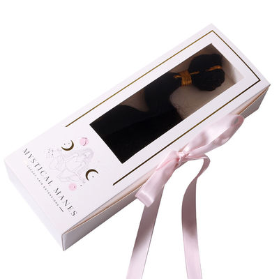 OEM Custom Hair Bundle Packaging UV Coating With Ribbon
