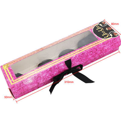 OEM Custom Hair Bundle Packaging UV Coating With Ribbon