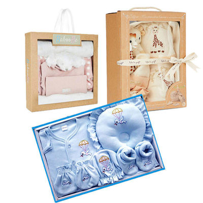 clear Window Custom Luxury Gift Boxes for Baby Blanket Bibs Kids