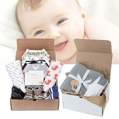 clear Window Custom Luxury Gift Boxes for Baby Blanket Bibs Kids