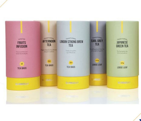 Kraft Paper Tea Packaging Box OEM Cylinder Tube Packaging