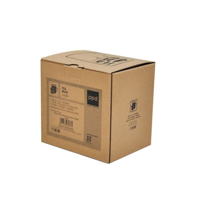 Custom Mug Kraft Paper Packaging Box PVC Transparent Window