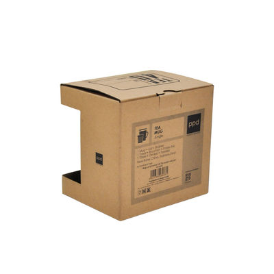 Custom Mug Kraft Paper Packaging Box PVC Transparent Window