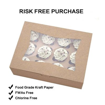 UV Coating Kraft Paper Packaging Box for Muffin Cup Cake