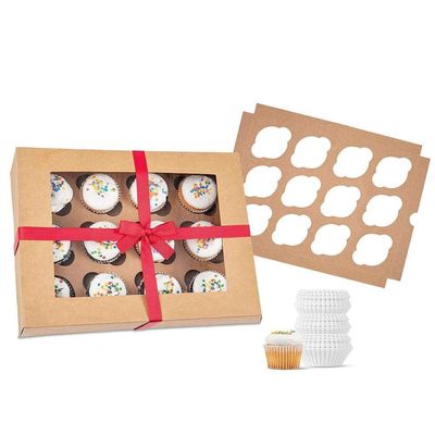 UV Coating Kraft Paper Packaging Box for Muffin Cup Cake