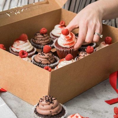 UV Coating Kraft Paper Packaging Box for Muffin Cup Cake