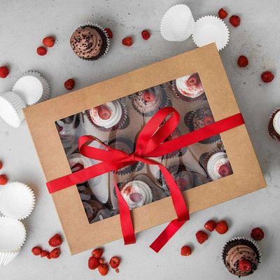 UV Coating Kraft Paper Packaging Box for Muffin Cup Cake