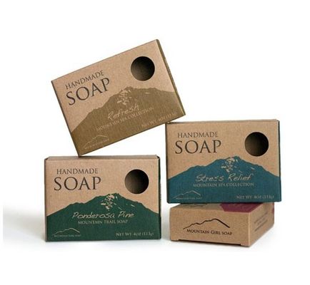 Custom Logo Printed Kraft Paper Soap Packaging Box FSC Approval