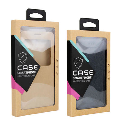 Phone Case Kraft Paper Box With Window PVC Transparent