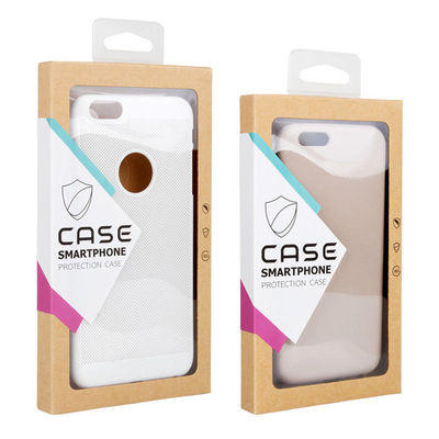 Phone Case Kraft Paper Box With Window PVC Transparent