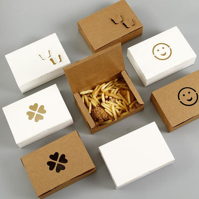 Biodegradable Kraft Paper Packaging Box For Fries Burger Snacks Food
