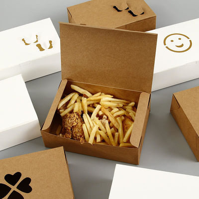 Biodegradable Kraft Paper Packaging Box For Fries Burger Snacks Food