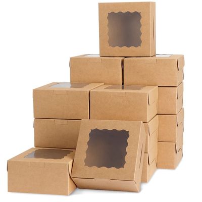 Hallow Window Kraft Paper Packaging Box For Bakery Cookie