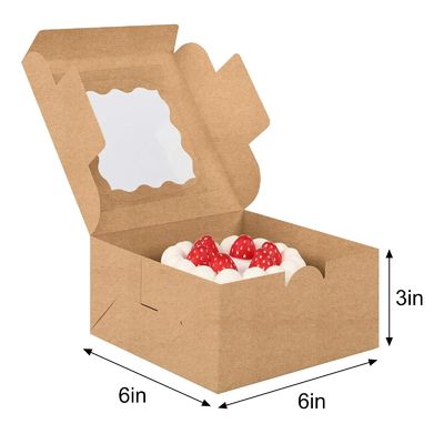 Hallow Window Kraft Paper Packaging Box For Bakery Cookie