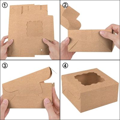 Hallow Window Kraft Paper Packaging Box For Bakery Cookie