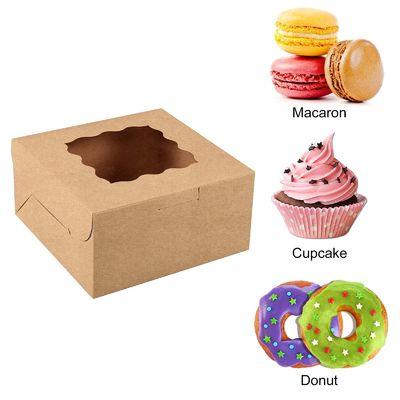 Hallow Window Kraft Paper Packaging Box For Bakery Cookie