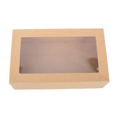 Wedding Party Baking Food Kraft Paper Packaging Box With Window Cover
