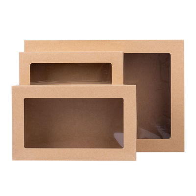 Wedding Party Baking Food Kraft Paper Packaging Box With Window Cover