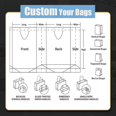 Flexible Recyclable Paper Gift Bags Recyclable Kraft Bag For Gift Shop