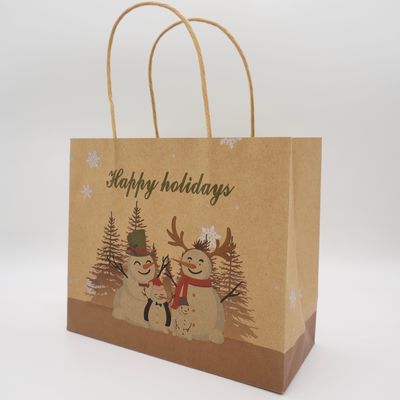 Environmental Friendly Custom Brown Paper Bags Portable Recycled