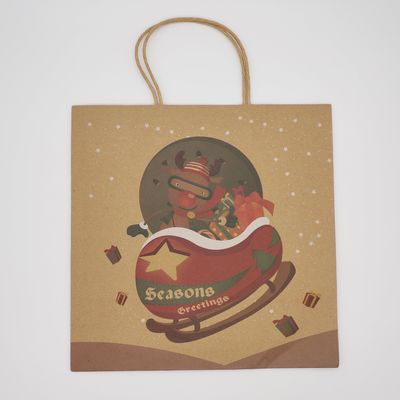 Environmental Friendly Custom Brown Paper Bags Portable Recycled
