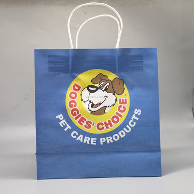 Custom Printing Pet Pattern Recyclable Paper Gift Bags For Dog Retail Shop