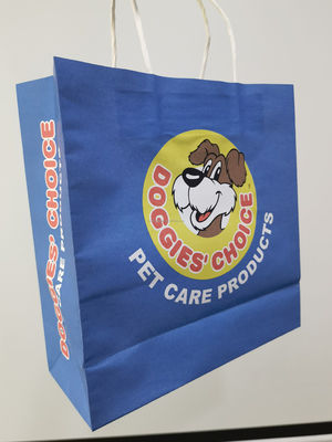 Custom Printing Pet Pattern Recyclable Paper Gift Bags For Dog Retail Shop
