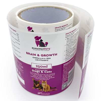 Embossing Offset Printing Stickers For Pet Food Nurture Bottle