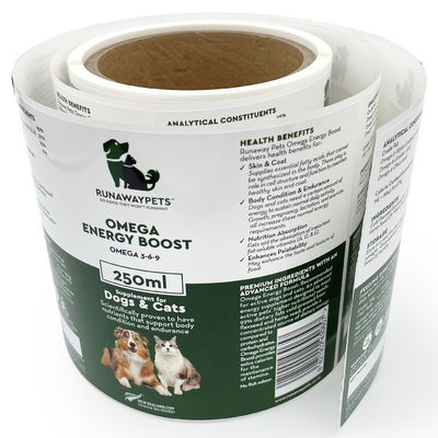 Embossing Offset Printing Stickers For Pet Food Nurture Bottle