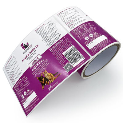 Embossing Offset Printing Stickers For Pet Food Nurture Bottle