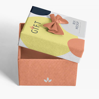 Art Paper Lid And Base Cardboard Boxes Embossing Technics