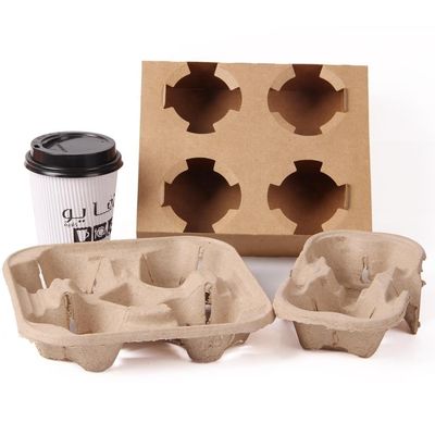 4 Pack 6 Pack Foldable  Kraft Paper Packaging Box For Coffe Beer Hot Drink Bottle