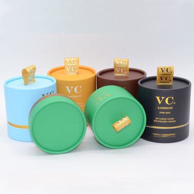 Custom Printing Packaging Box Cyliner Cloth Handle Base And Lid Box for Cosmetic Perfume