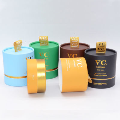 Custom Printing Packaging Box Cyliner Cloth Handle Base And Lid Box for Cosmetic Perfume