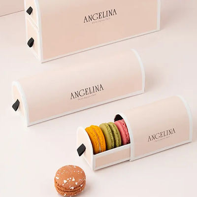 Double Deck Semicircle Macaron Gift Boxes Embossing Printing