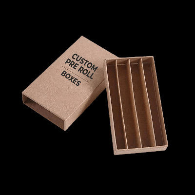 OEM Custom Printing Pre Roll Display Boxes Kraft Paper material