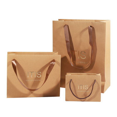 Fruit Coffee Kraft Paper Shopping Bags Embossing Printing