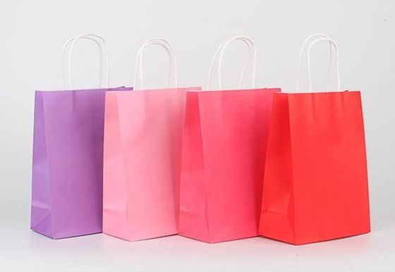 Custom Logo Paper Kraft Shopping Bag Embossing With Handle